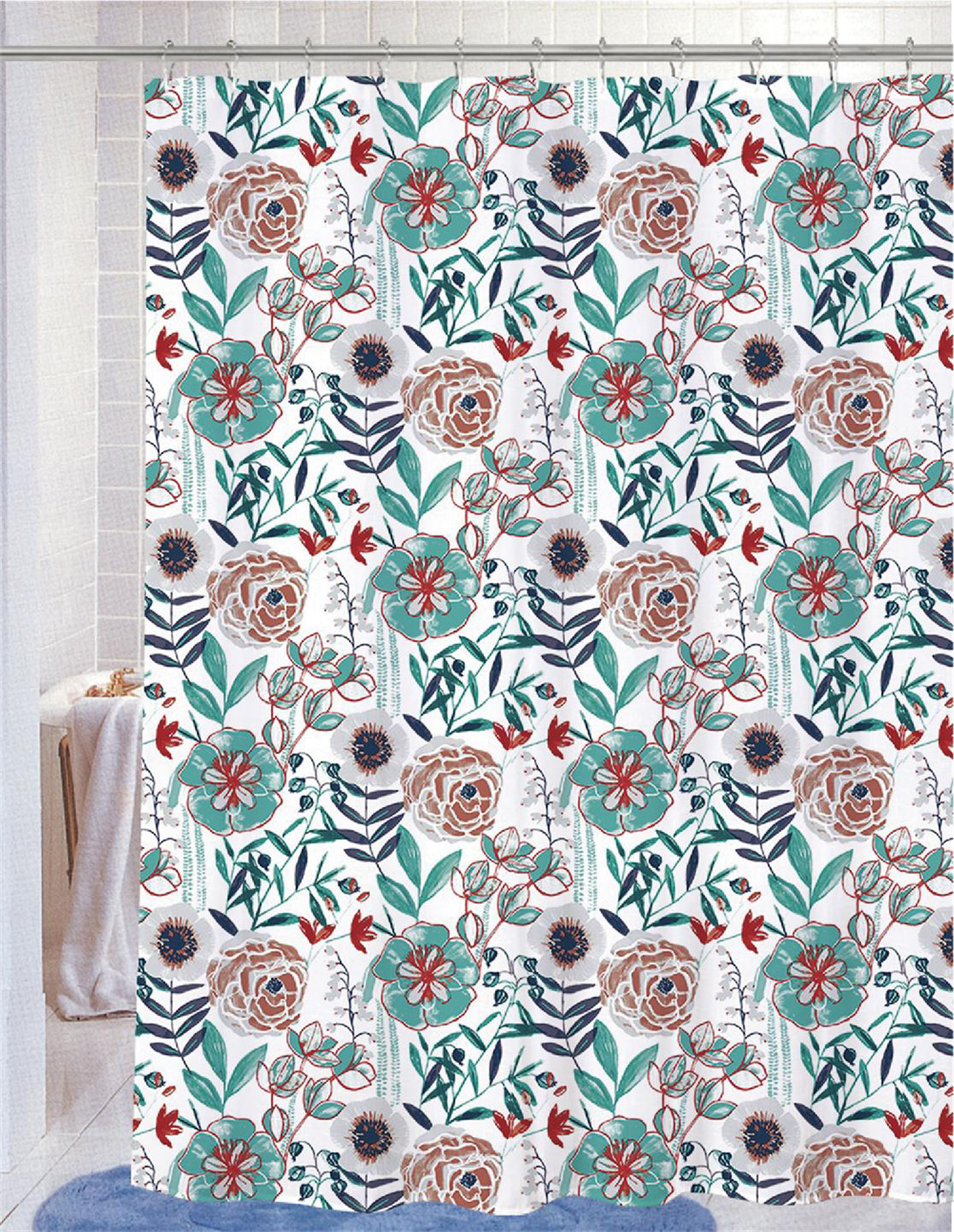 Red Barrel Studio Recdo 13 Piece Floral Shower Curtain Set Hooks Wayfair