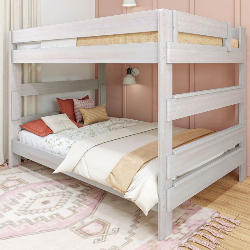 incomplete)Decimus Queen Over Queen Bunk Bed Bed Frame Color: White Wash