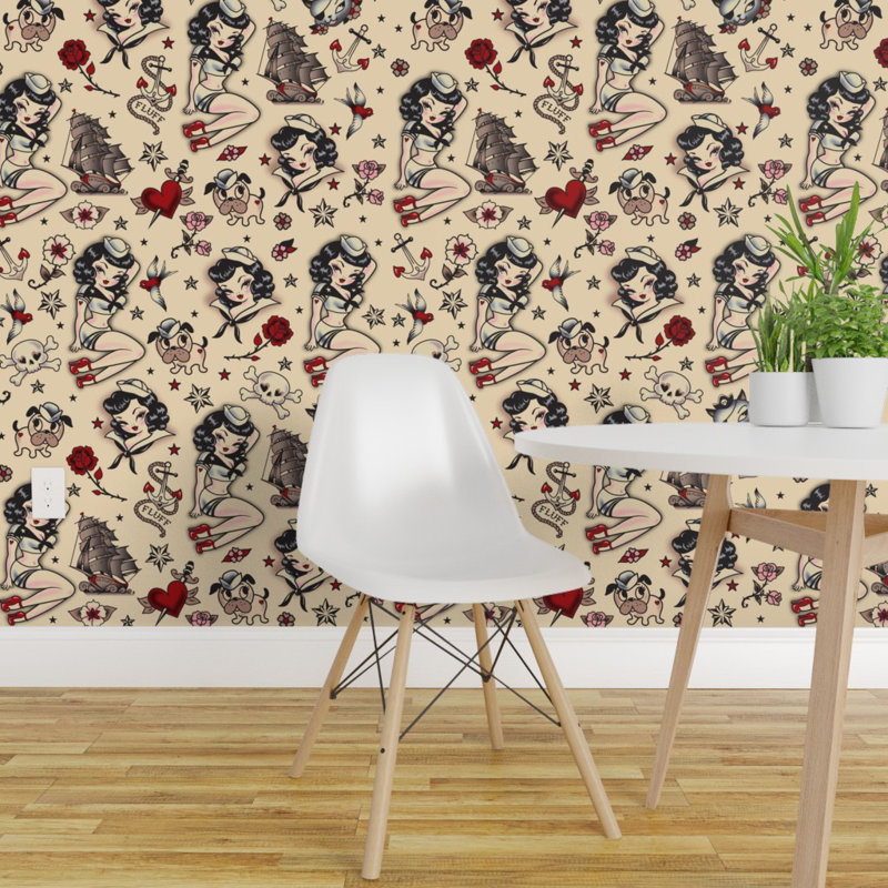 Ebern Designs Radek Retro Pinup 27 L X 24 W Wallpaper Panel