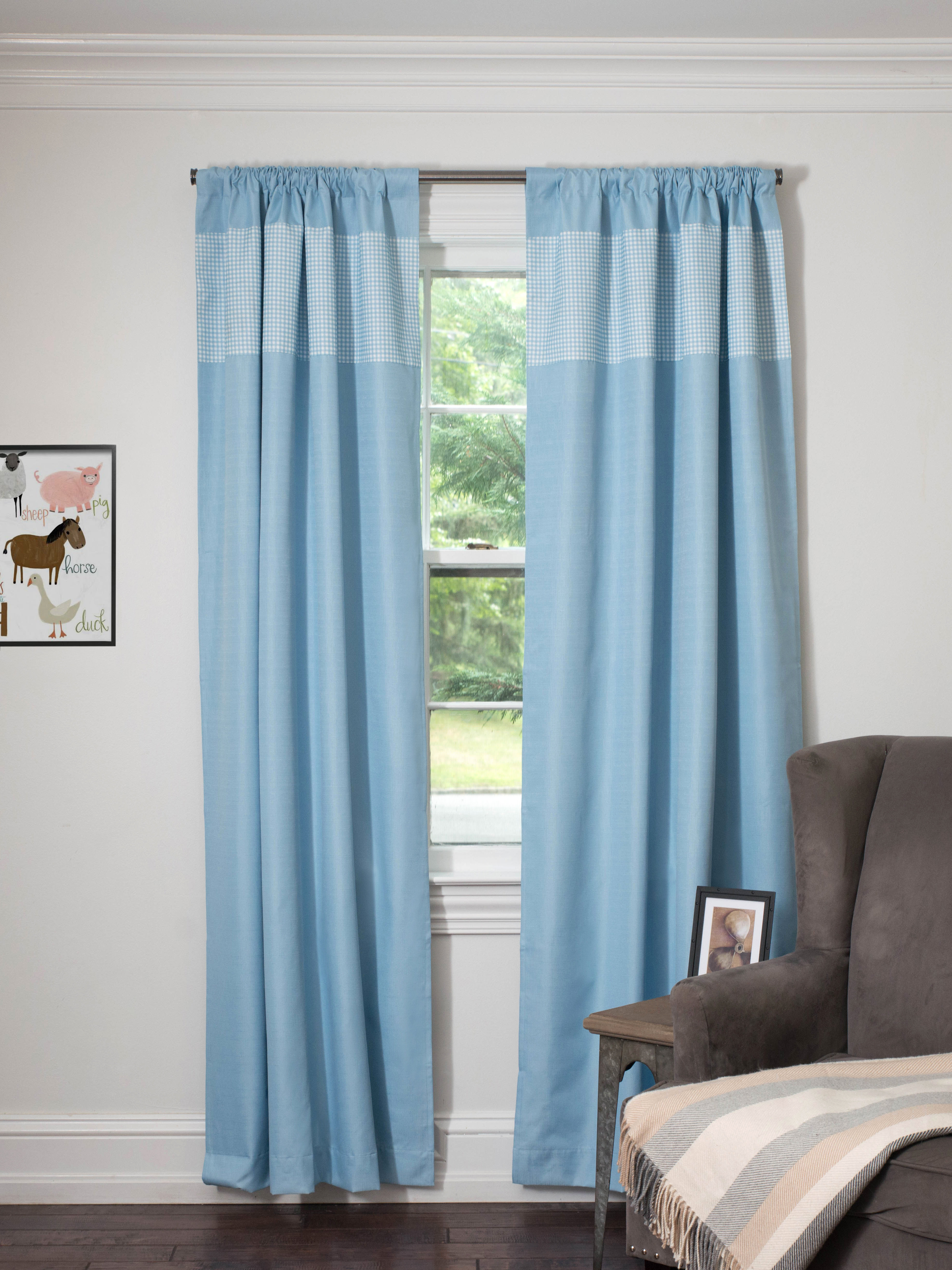 August Grove Eyota Sun Gingham Blackout Thermal Rod Pocket Curtain