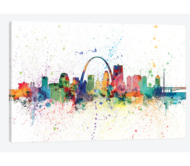 East Urban Home Rainbow Splash Skyline Series St Louis Missouri