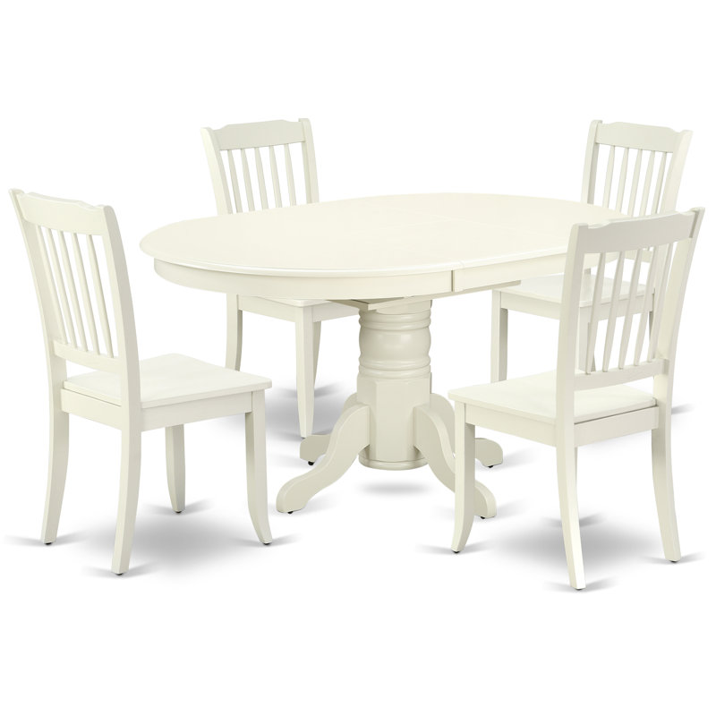 August Grove Kovac 5 Piece Extendable Solid Wood Dining Set Wayfair