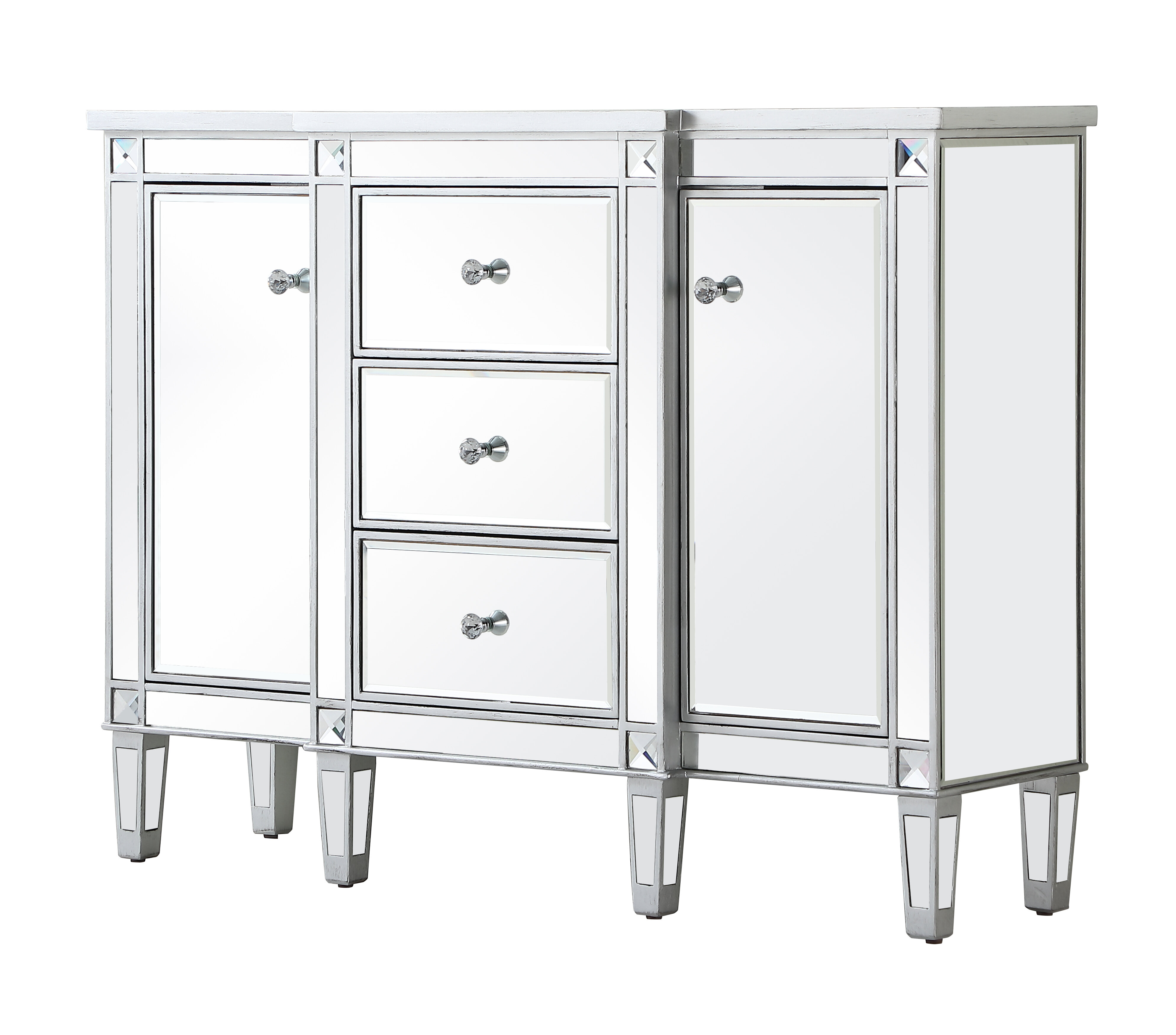 Prestige 2 Door Mirrored Apothecary Square Accent Cabinet Wayfair Ca