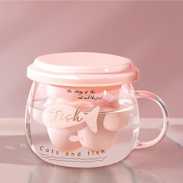 Cute Cat Shape Glass Transparent Heat‑Resistant Reusable Coffee Tea Milk Cup Mug 