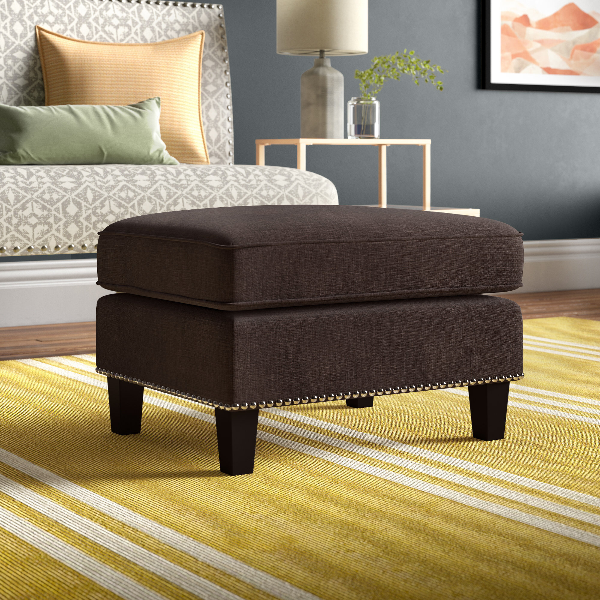 Picket House Furnishings Emery Upholstered Ottoman Wayfair