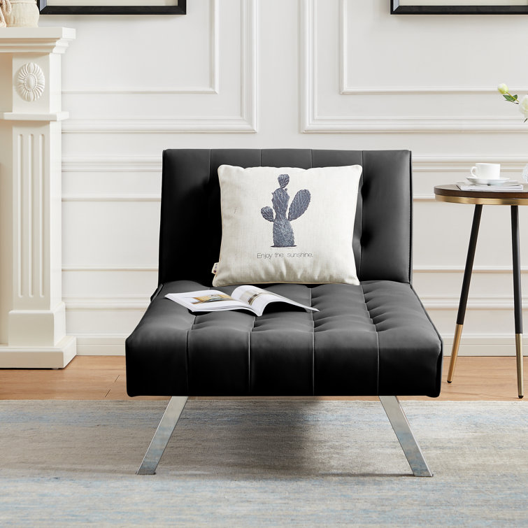 Latitude Run® Cleal Tufted Faux Leather Armless Reclining Chaise Lounge