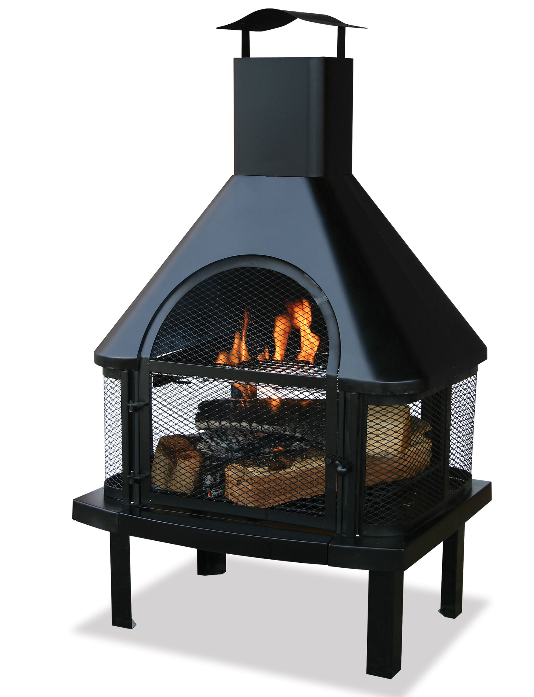 grate fireplace and outdoor living on Mr Bar B Q 45 3 H Steel Wood Burning Outdoor Fireplace Wayfair