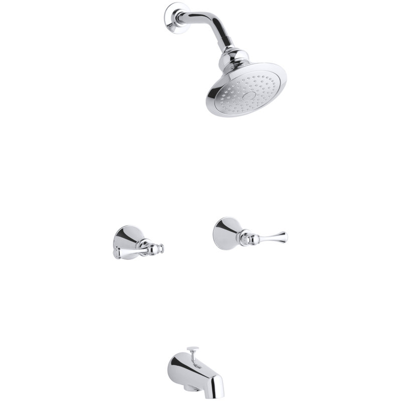 Kohler Revival Bath And Shower Faucet Set With Traditional Lever Revival Bath And Shower Faucet Set