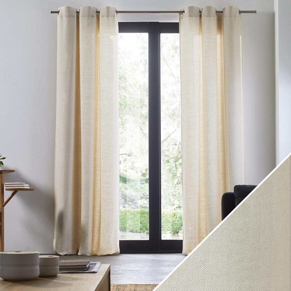 Madura Rideau À Oeillets Aubin Beige Doré - 