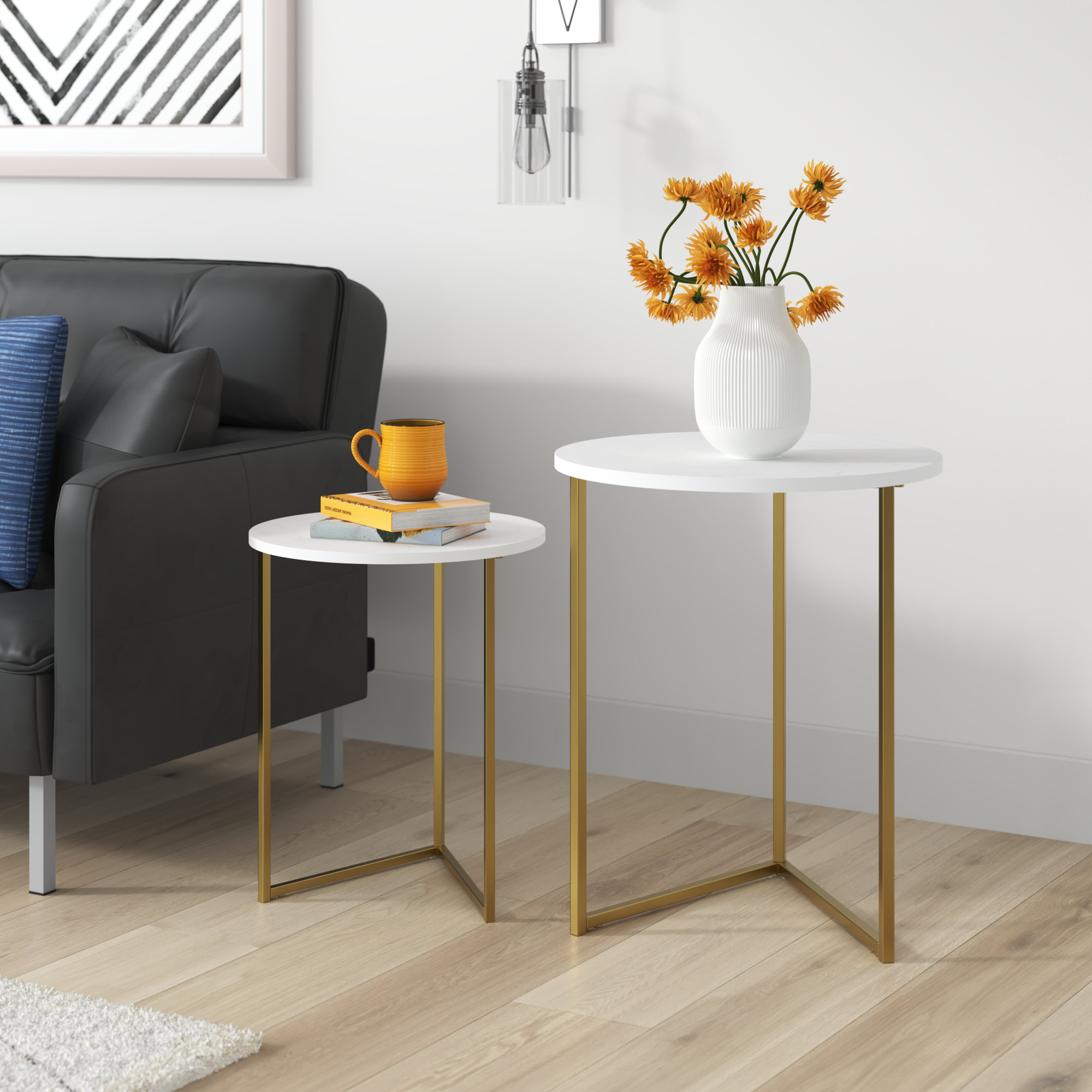 gold nest of tables argos