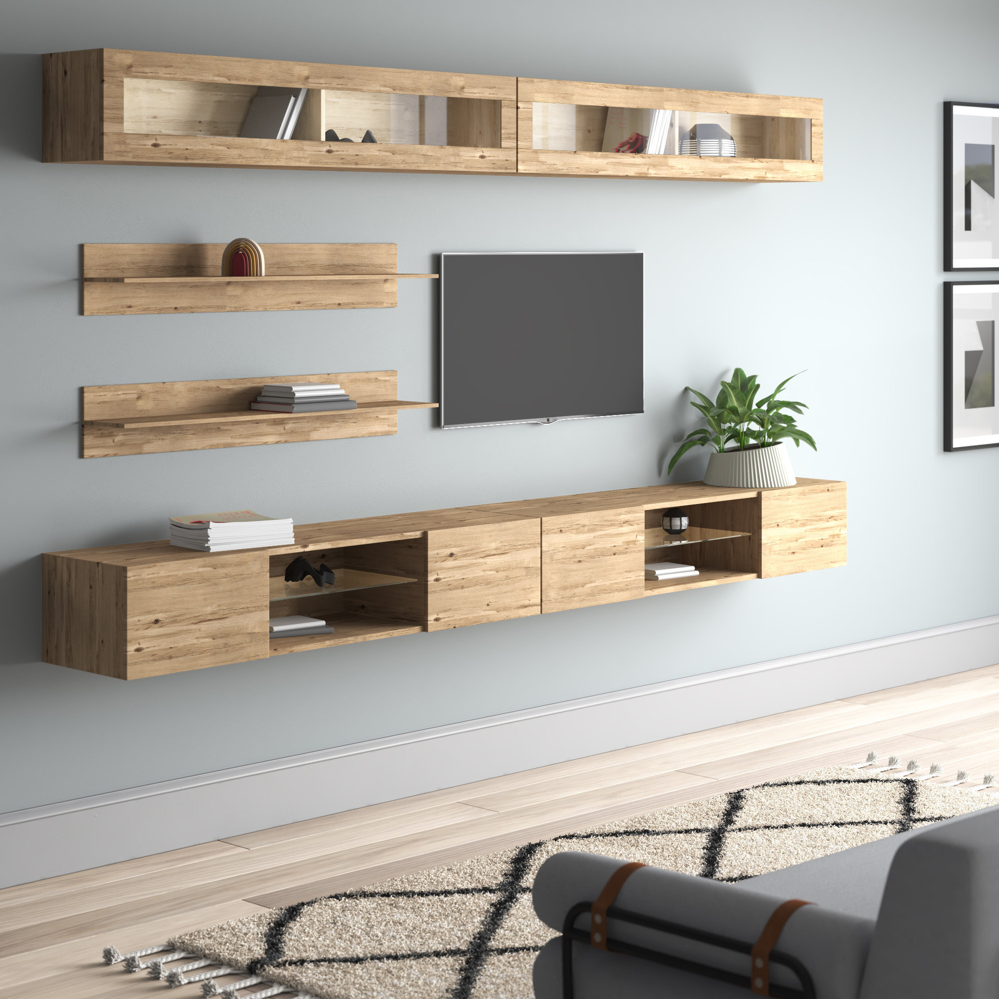 Orren Ellis Leveille Floating Entertainment Center For Tvs Up To 70 Reviews Wayfair