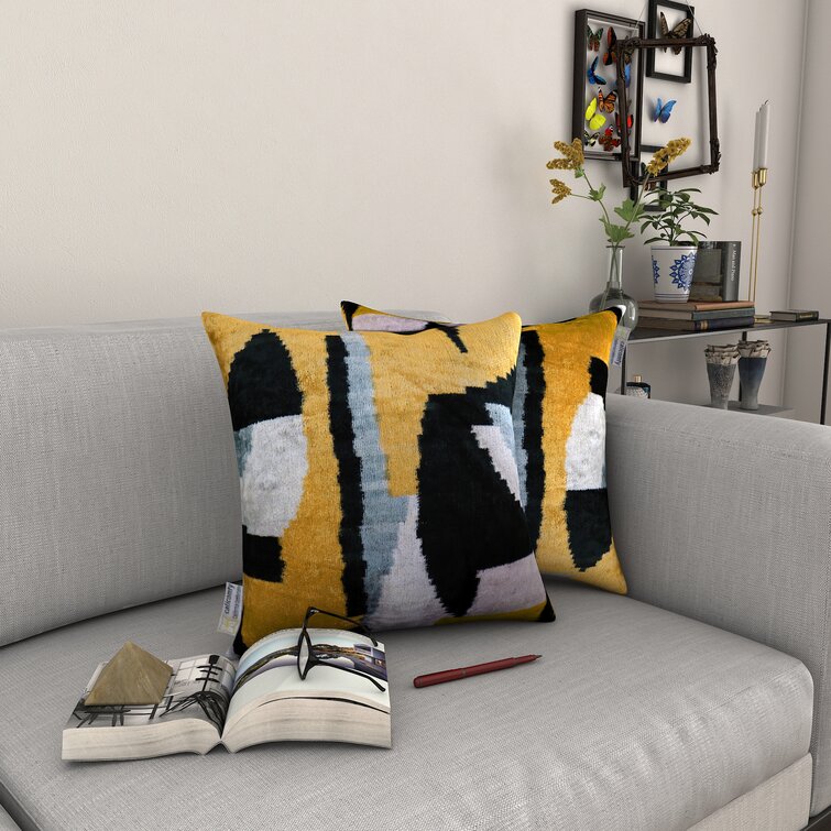 Handmade Luxury 100% Silk Velvet Decorative Contemporary Design Pillow & insert