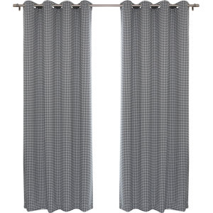 Traditional Houndstooth Check Plaid and Check Blackout Thermal Grommet Curtain Panels (Set of 2)