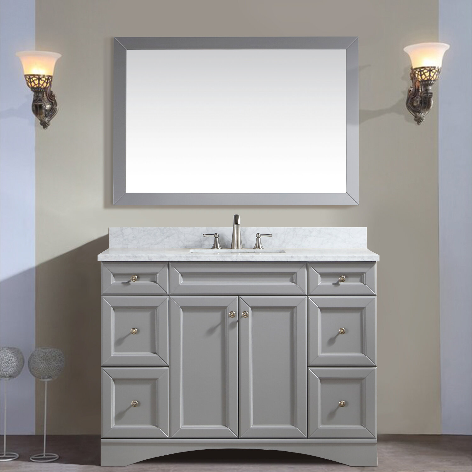 Longshore Tides Benfield 48 Single Bathroom Vanity Set With Mirror Wayfair