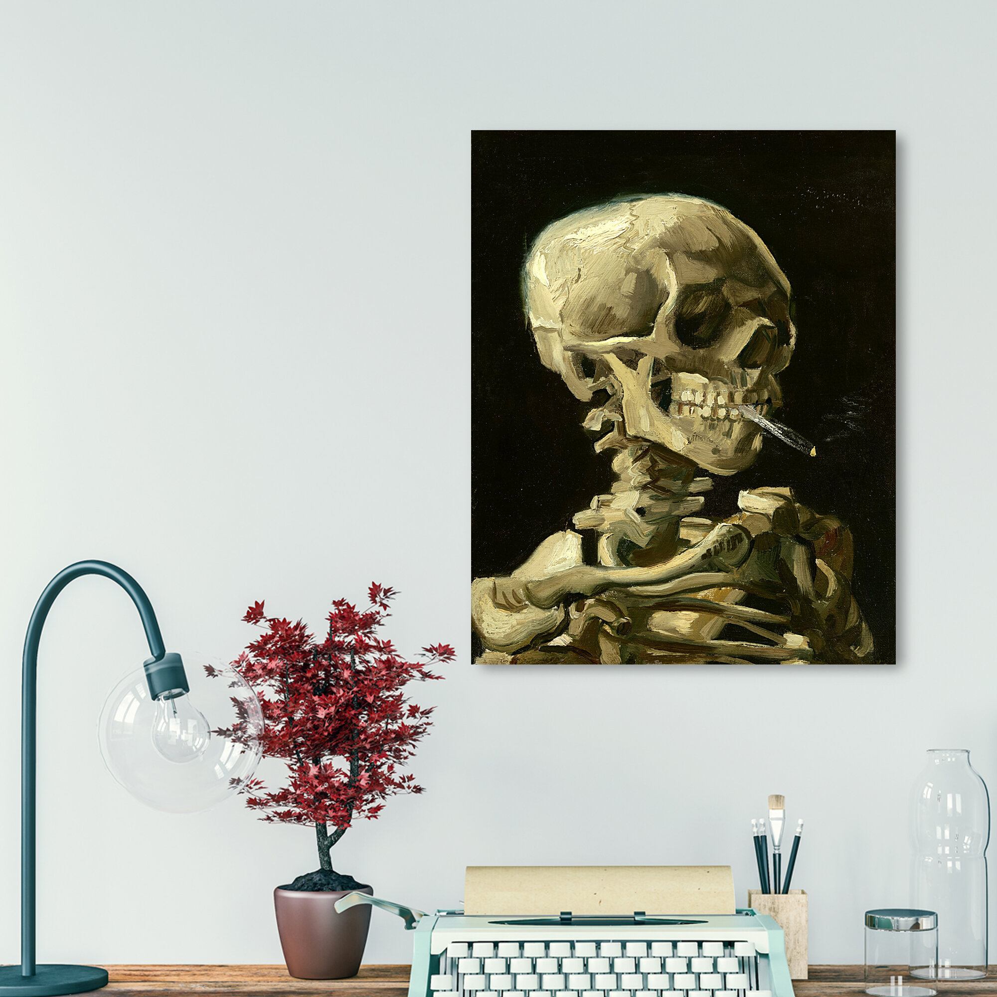 16 x 20 Skull by Vincent Van Gogh Oil Painting Reproduction on Canvas Prints