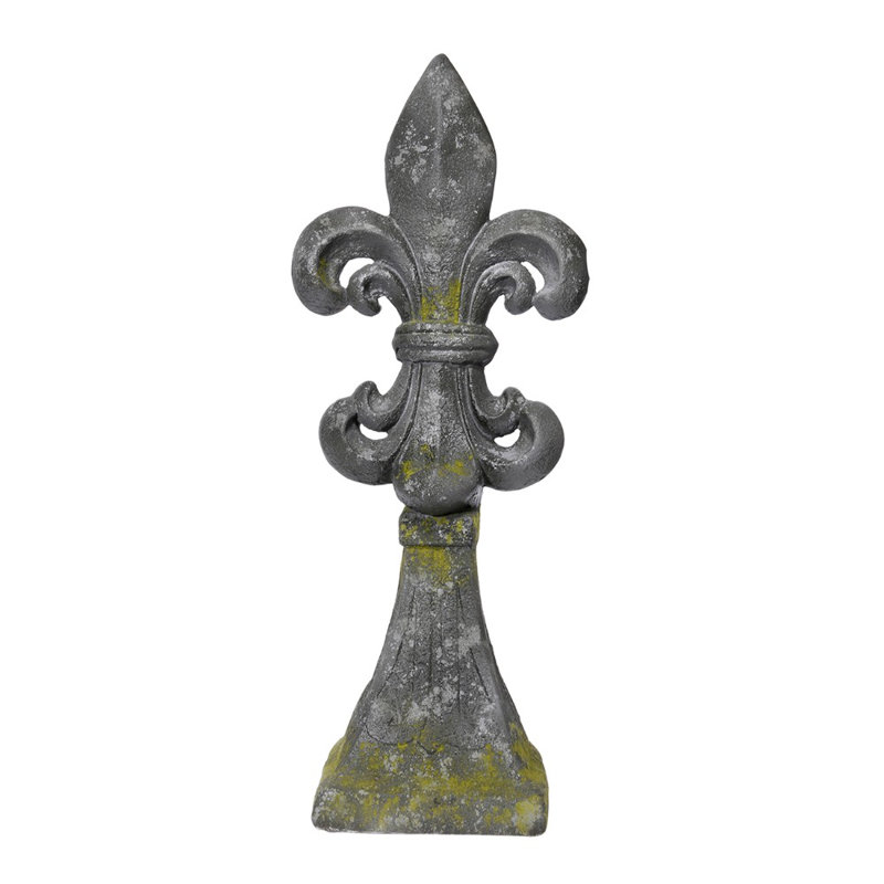 1 Cast Iron Antique Style Rustic Fleur De Lis Finial Garden Statue Home Decor