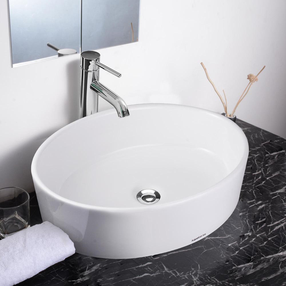 Aquaterior White Oval Vessel Bathroom Sink Wayfair