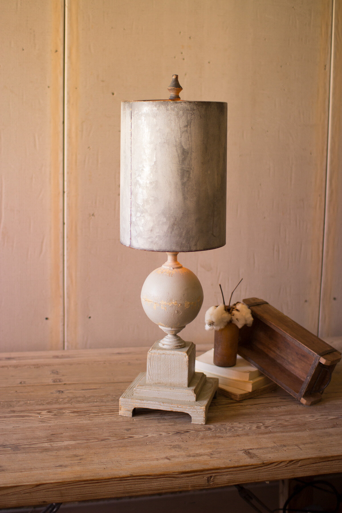 Ophelia Co Table Lamp Wood And Metal Base With Tall Metal Shade Wayfair