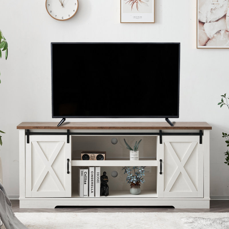Allen Farmhouse TV Stand Color: Distressed White/Rustic