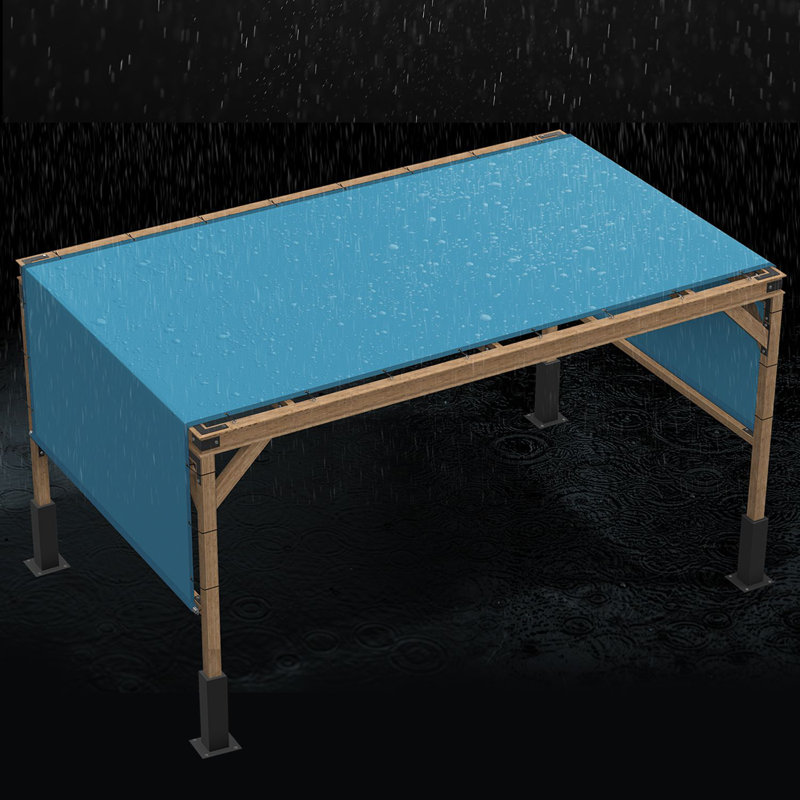 Colourtree Waterproof Pergola Cover Shade with Stainless Steel Weighted Rods and Grommets Color: Blue, Size: 8' x 20'