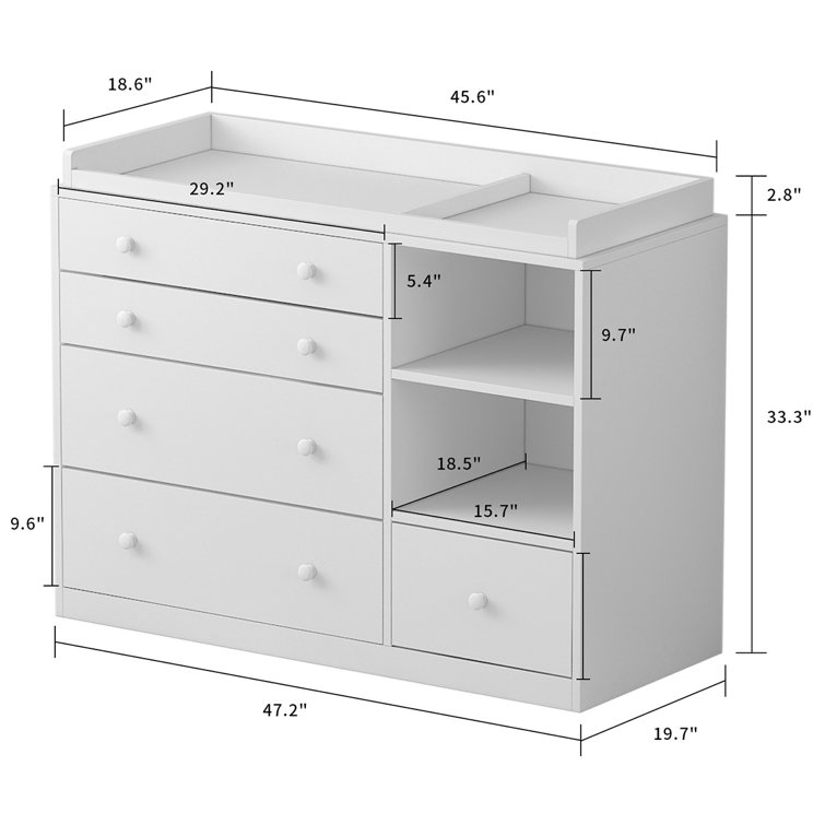 standard changing table size