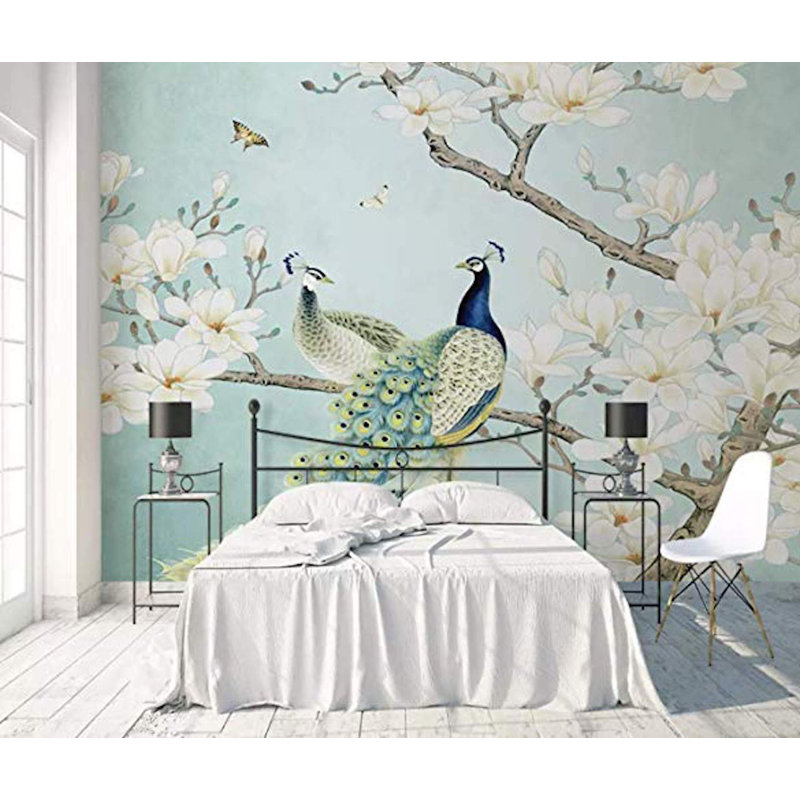 World Menagerie Frisch Chinese Peacock Magnolia Textile Texture