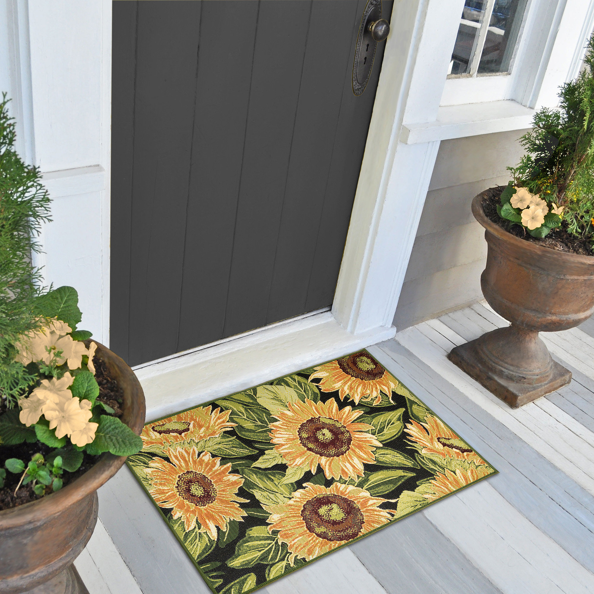 Laurel Foundry Modern Farmhouse Gemmenne Sunflowers Kitchen Mat Wayfair