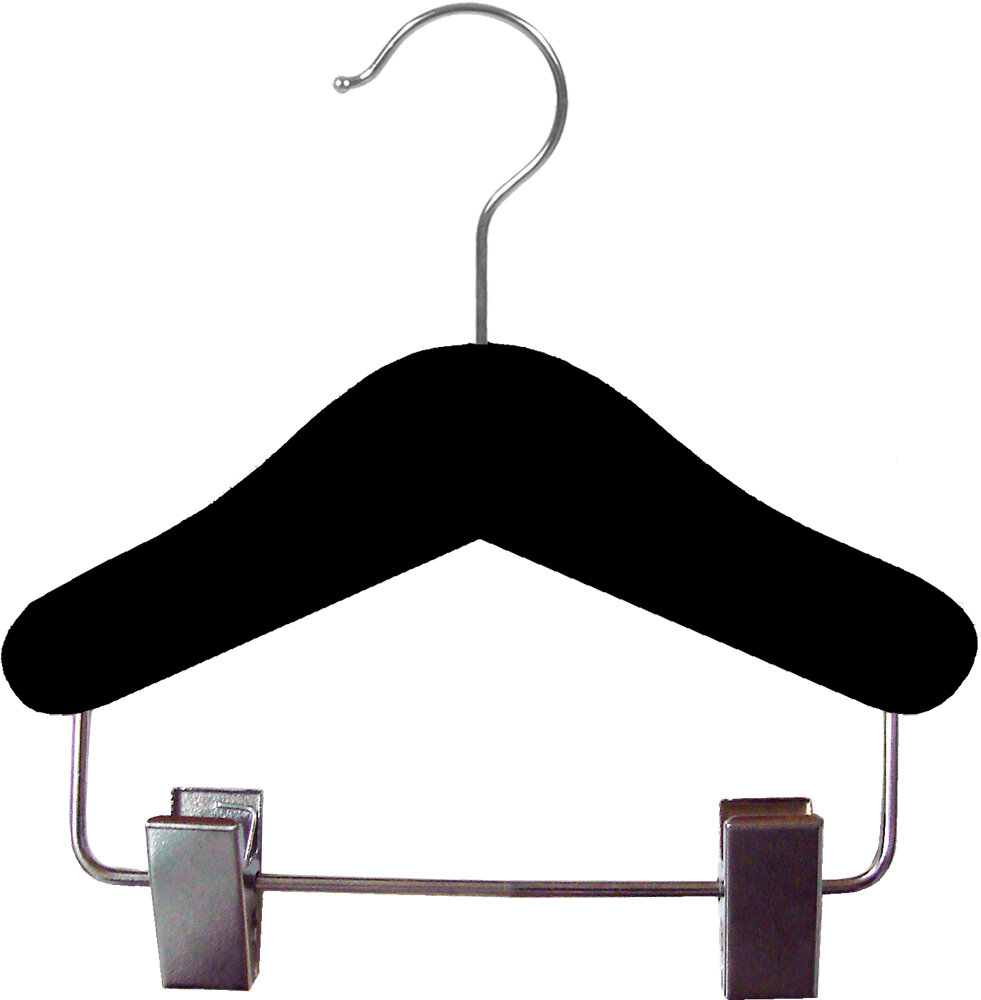 Rebrilliant Black Velvet Mini Hanger With Clips Wayfair   Black Velvet Mini Hanger With Clips 