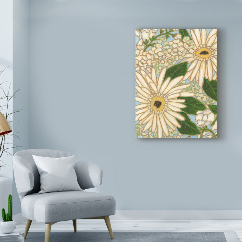 Charlton Home White Flower Spray I Acrylic Painting Print On