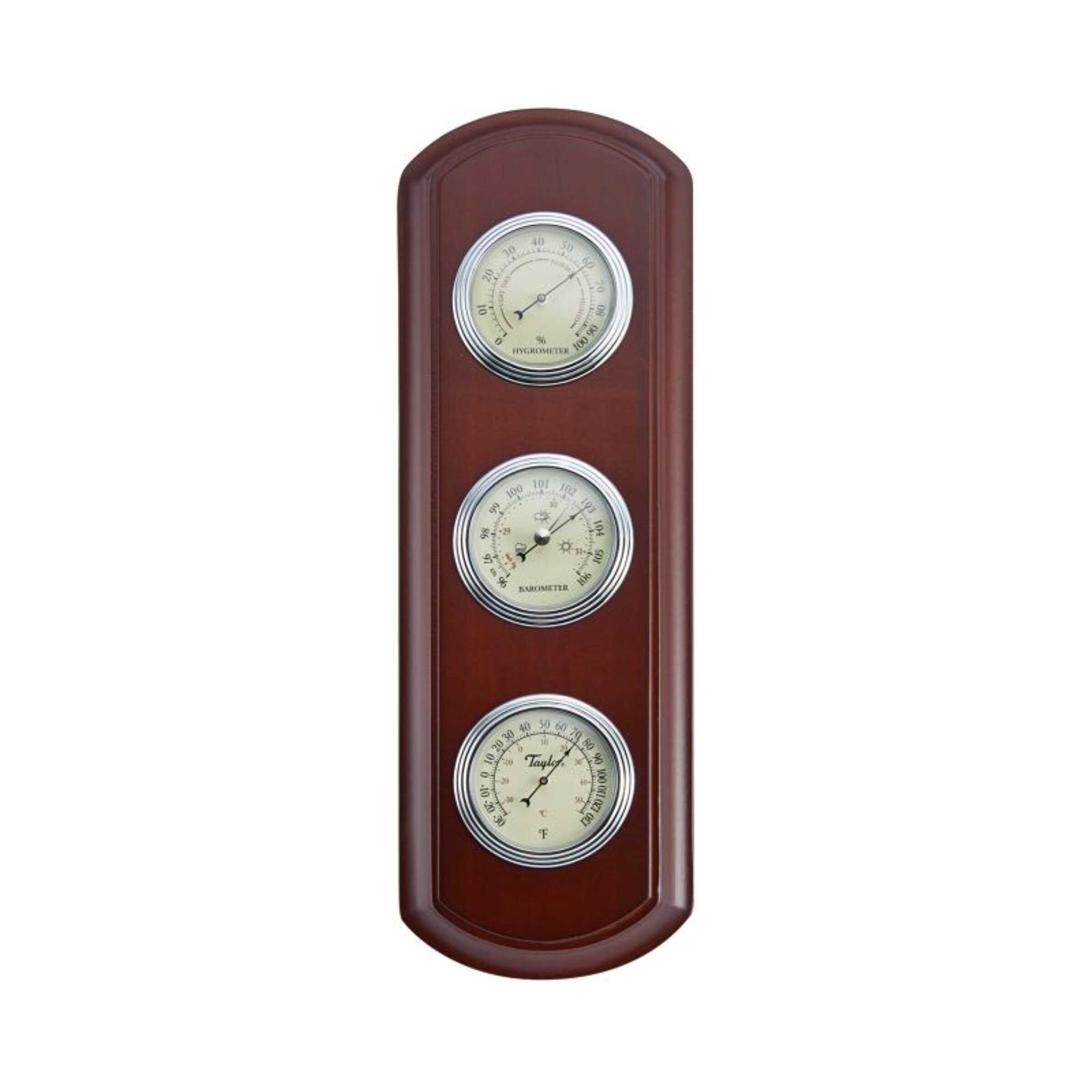 Weather Indoor Outdoor Analog Thermometer Hygrometer Barometer Wall Mounted 