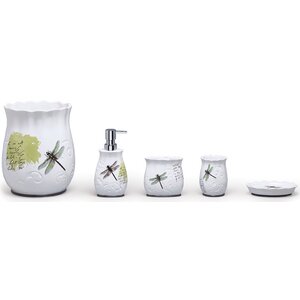 Dragonfly Ceramic 4-Piece Bathroom Accessory Set