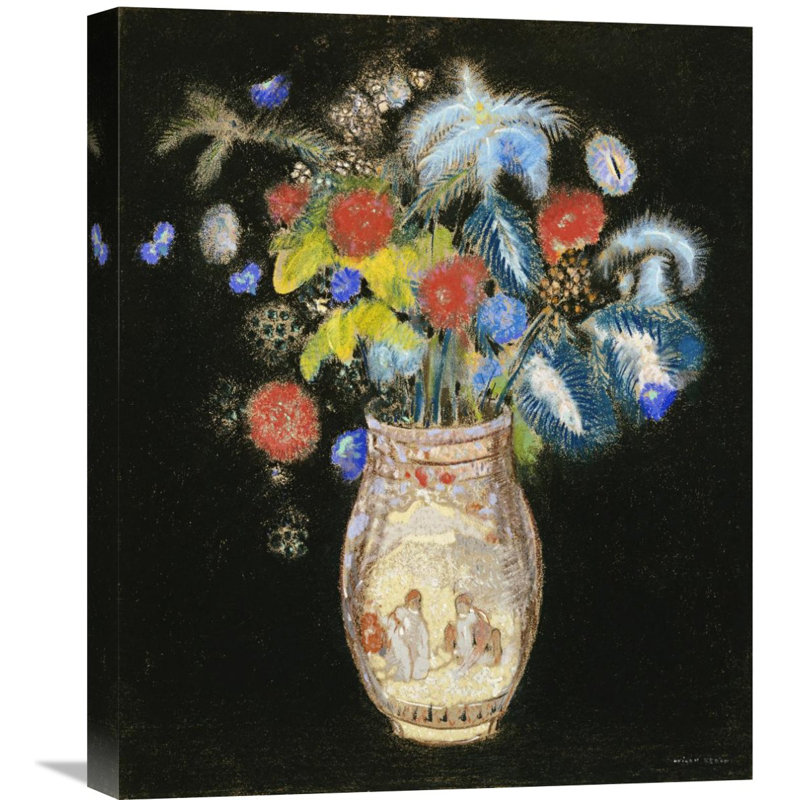 Global Gallery Large Bouquet On A Black Background By Odilon