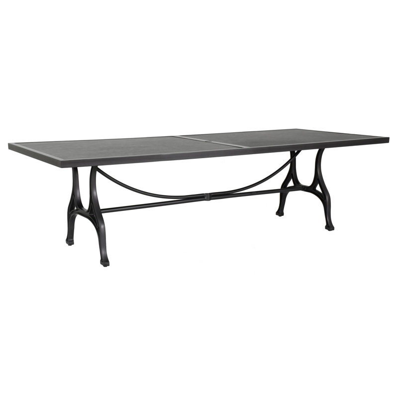 black aluminum dining table