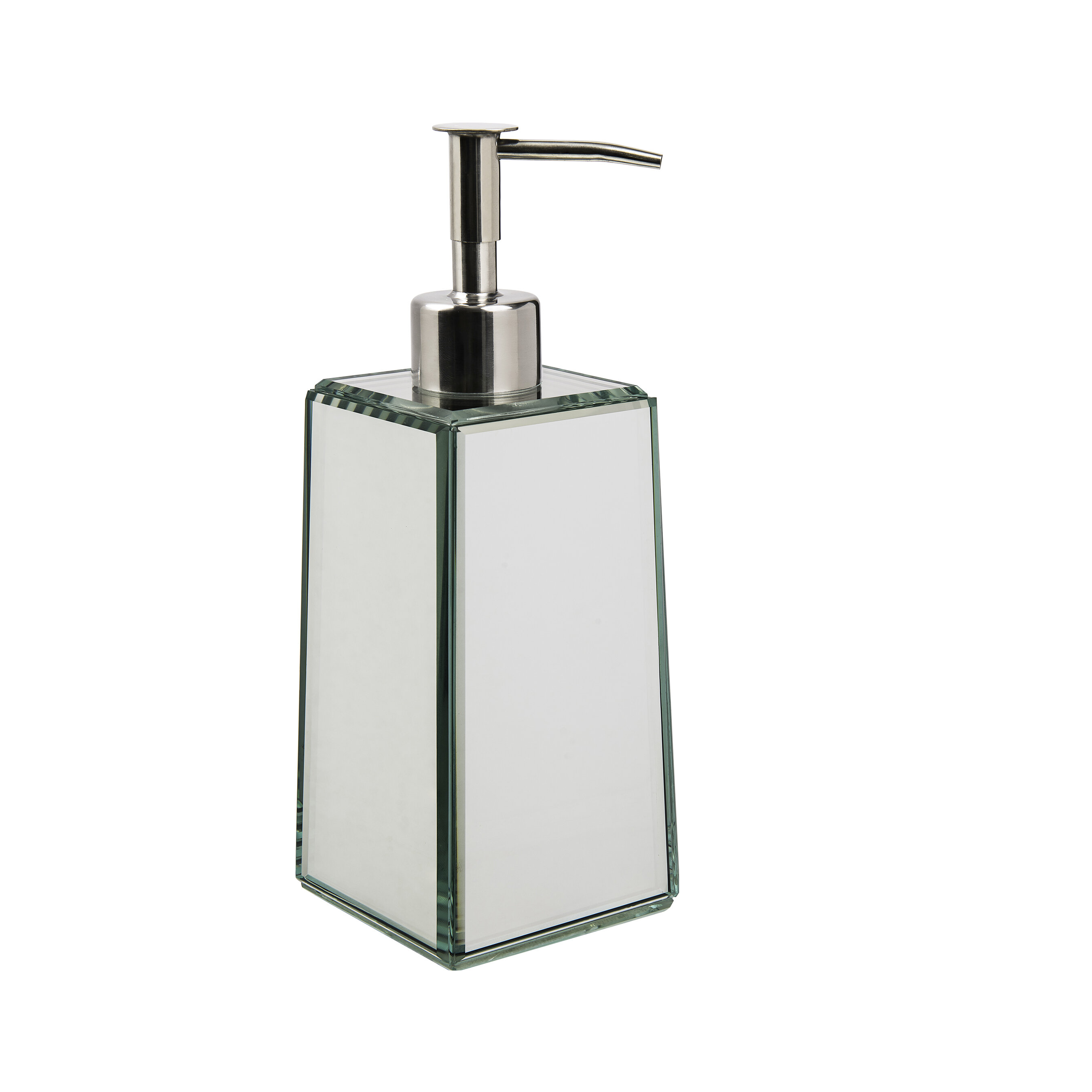 mirrored soap dispenser