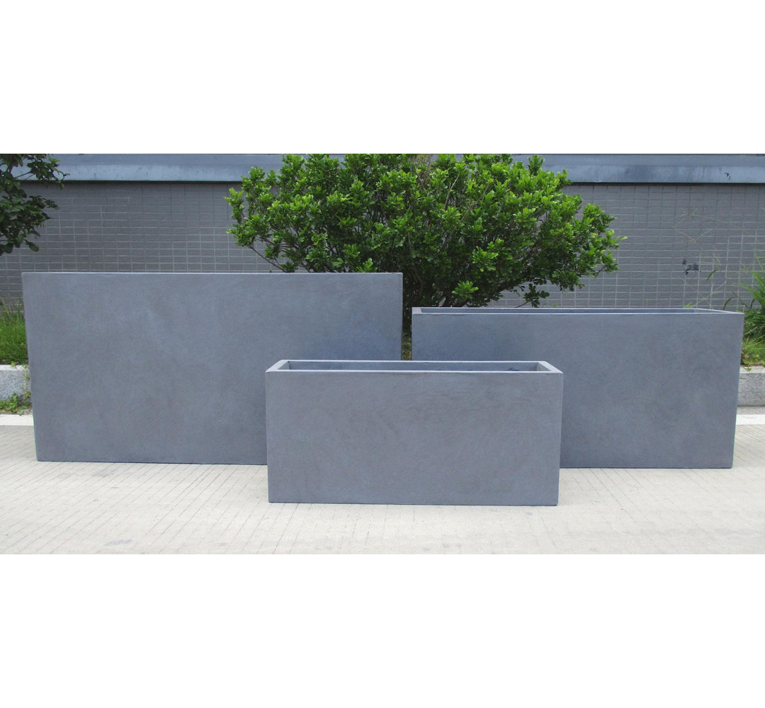 Contemporary Smooth Stone Planter Box