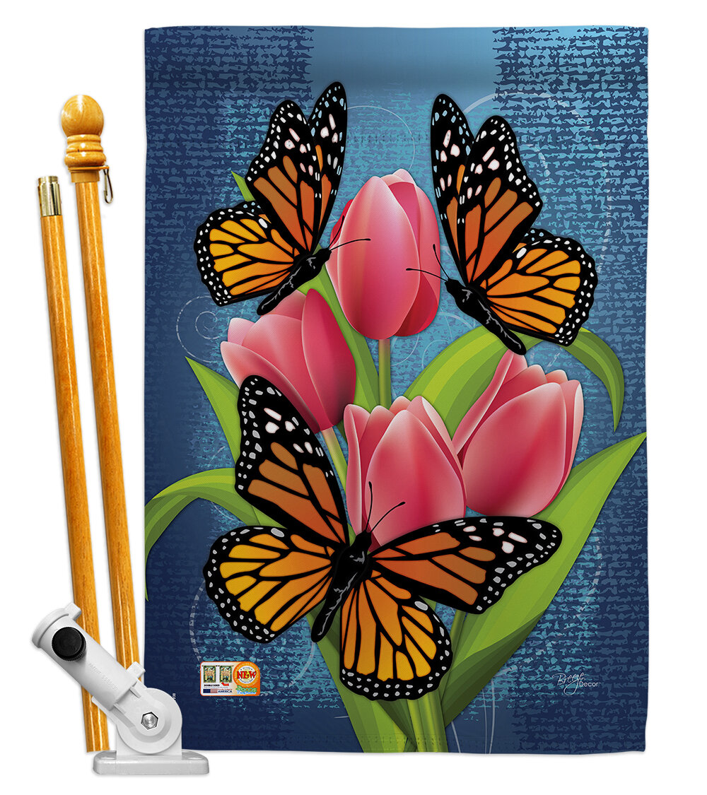 Toland Home Garden Butterflies in Flight 28 x 40 Inch Decorative Colorful Spring Summer Monarch Butterfly House Flag 