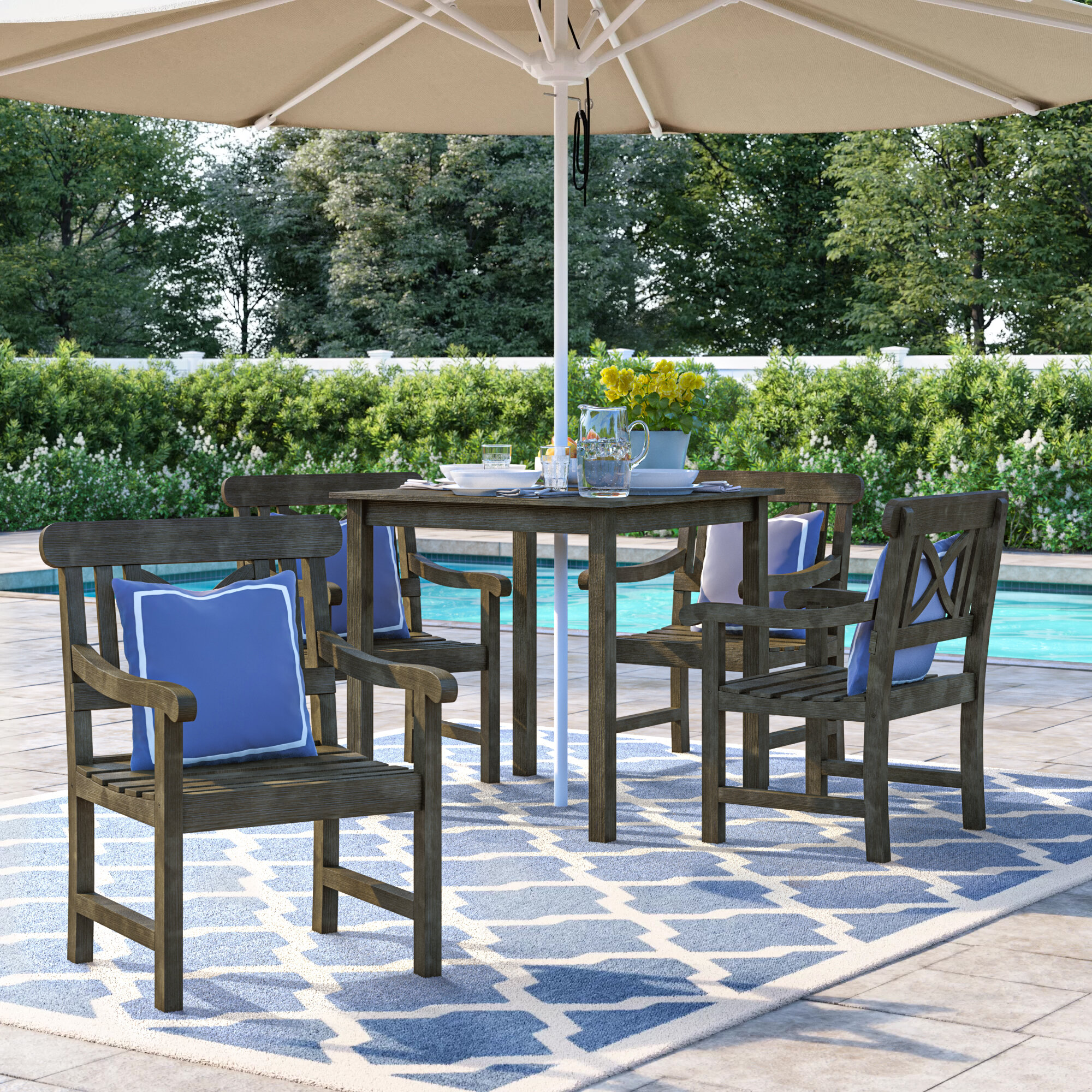 Sol 72 Outdoor Shelbie 5 Piece Patio Dining Set Reviews Wayfair Ca