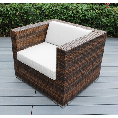 Club Patio Chair With Cushions Ohana Depot Fabric Color Sunbrella Natural Color Mixed Brown