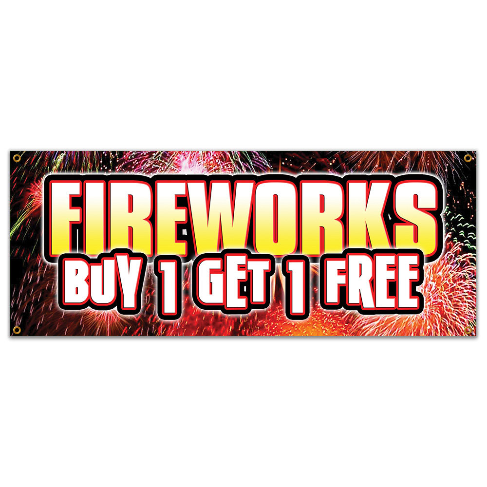 SignMission Fireworks Buy 1 Get 1 Free Banner Sign Wayfair