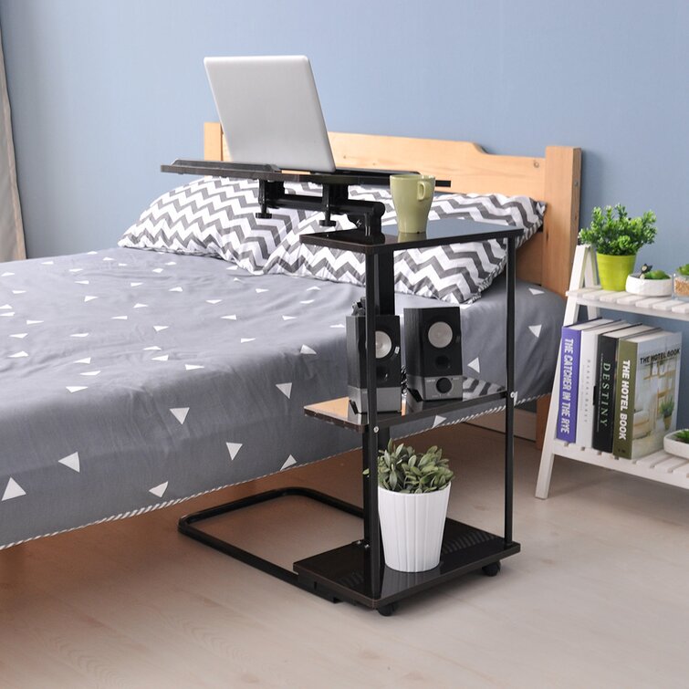 Portable Adjustable Laptop Over Bed Desk Table Stand Tilting Top Food Cart Tray 