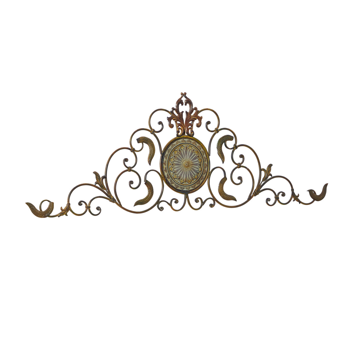 Dayanaprincess Home Accessory Decorative Gift Square Fleur-De-Lis Wall Plaque Scrollwork New Scroll Work Durable Luxury Decoration