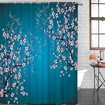 Tropical Leaves Tree Branch Cute Sloth Waterproof Fabric Shower Curtain Set 72" 