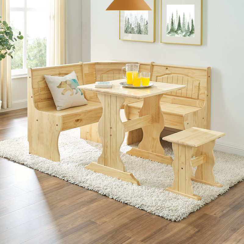 Harriet Bee 3 - Piece Pine Solid Wood Breakfast Nook ...