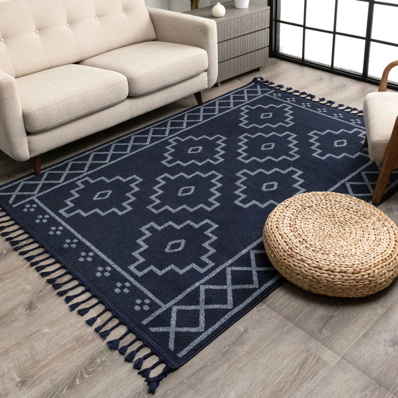 Well Woven Southwestern Dark Blue Area Rug Wayfair