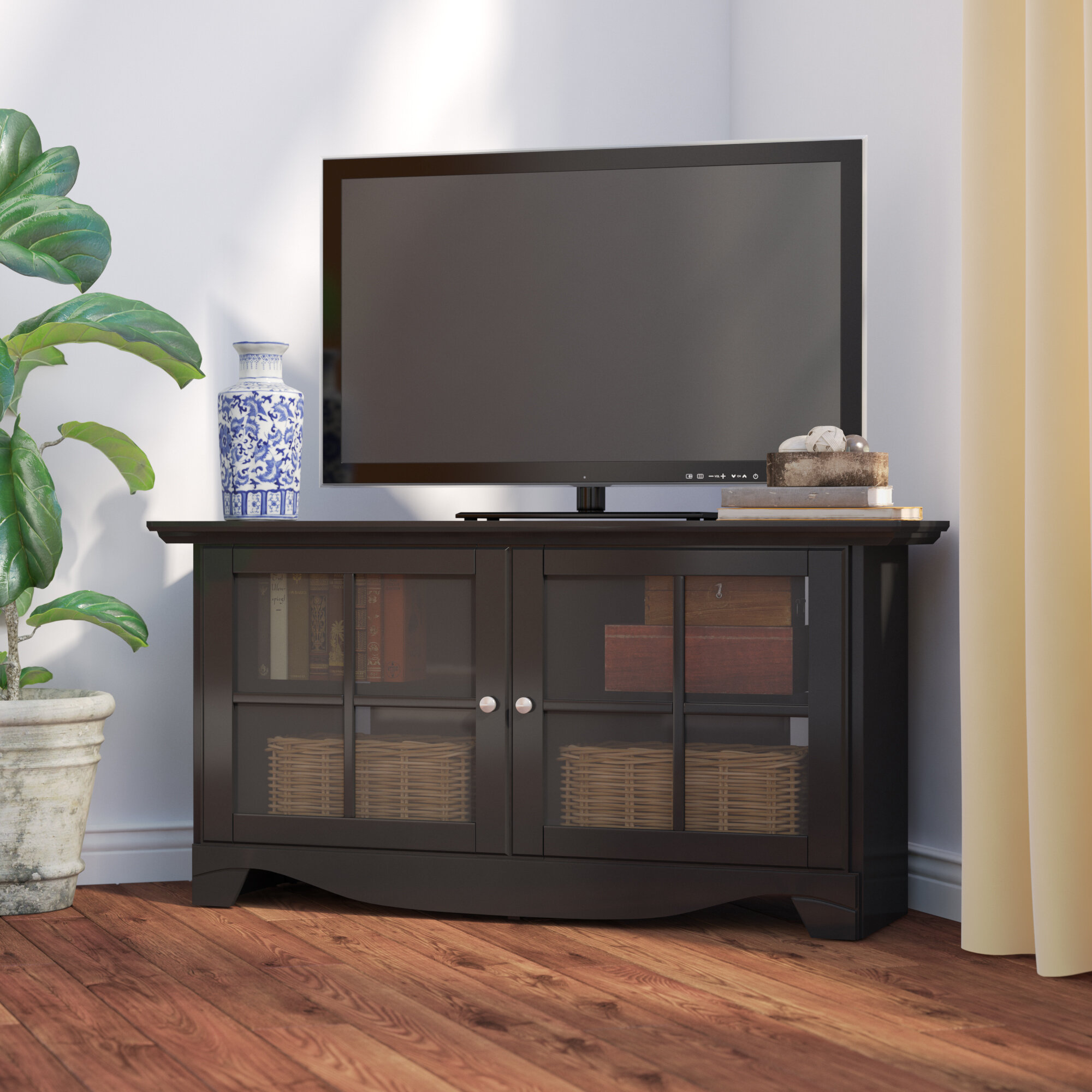 Andover Mills Kew Gardens Corner Tv Stand For Tvs Up To 55 Inches