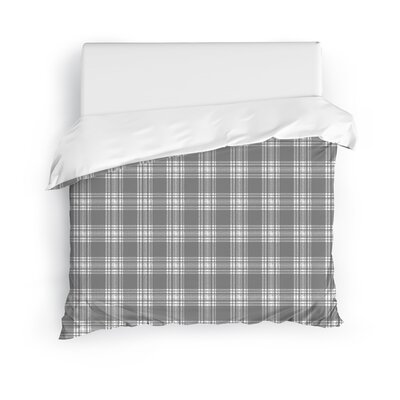 Wooten Plaid Duvet Cover Millwood Pines Color Dark Gray Size King