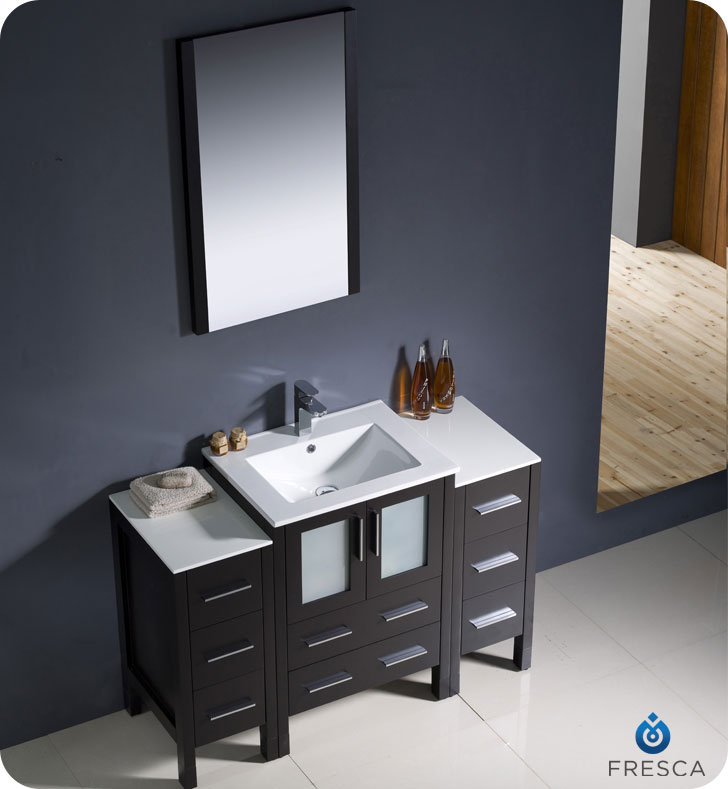 Modern Bathroom Vanities Pompano Beach fresca torino 54" single modern bathroom vanity set with mirror Modern Bathroom Vanities Pompano Beach fresca torino 54" single modern bathroom vanity set with mirror