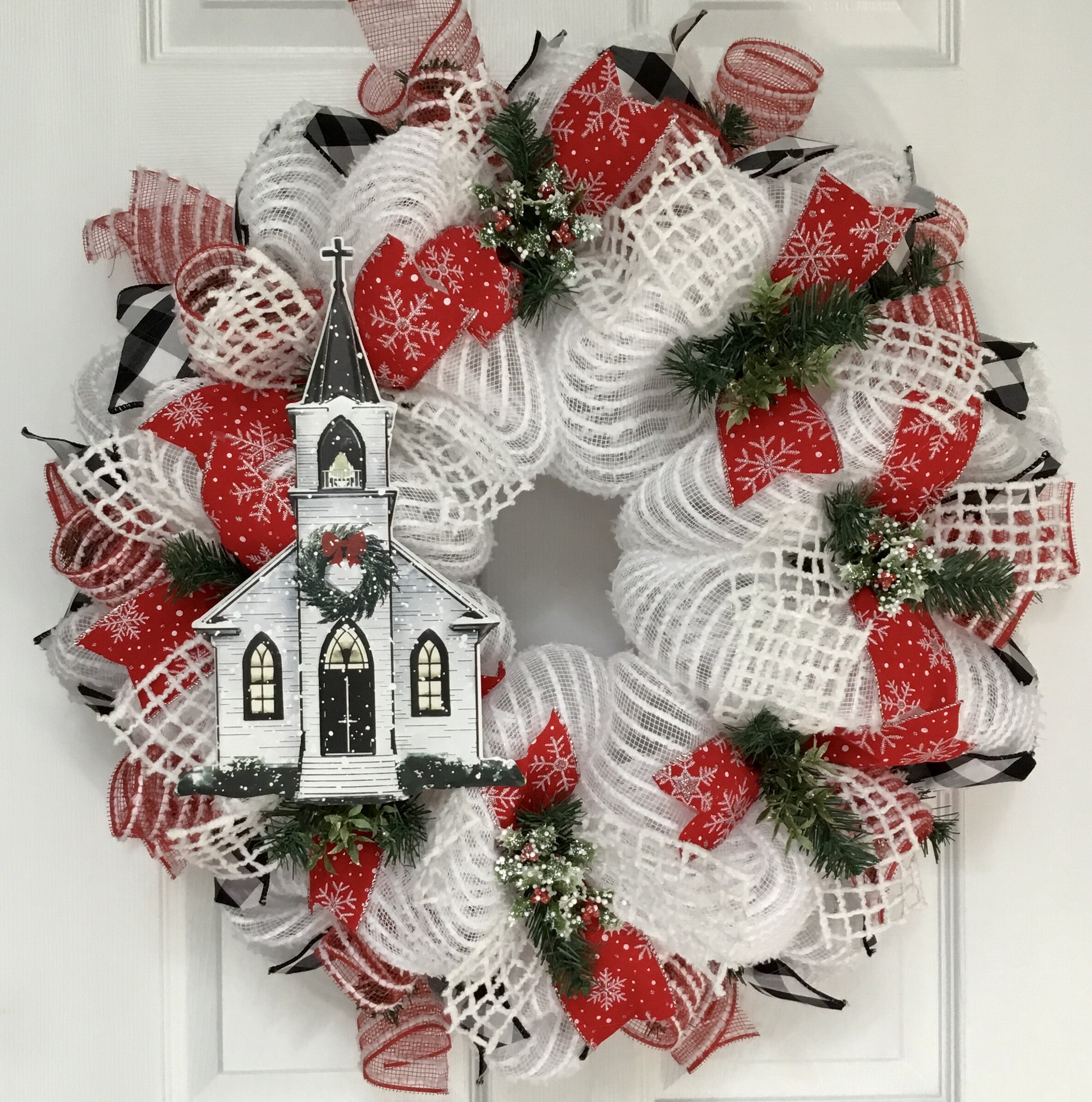 Christmas Deco Mesh Wreath Holiday Wreath