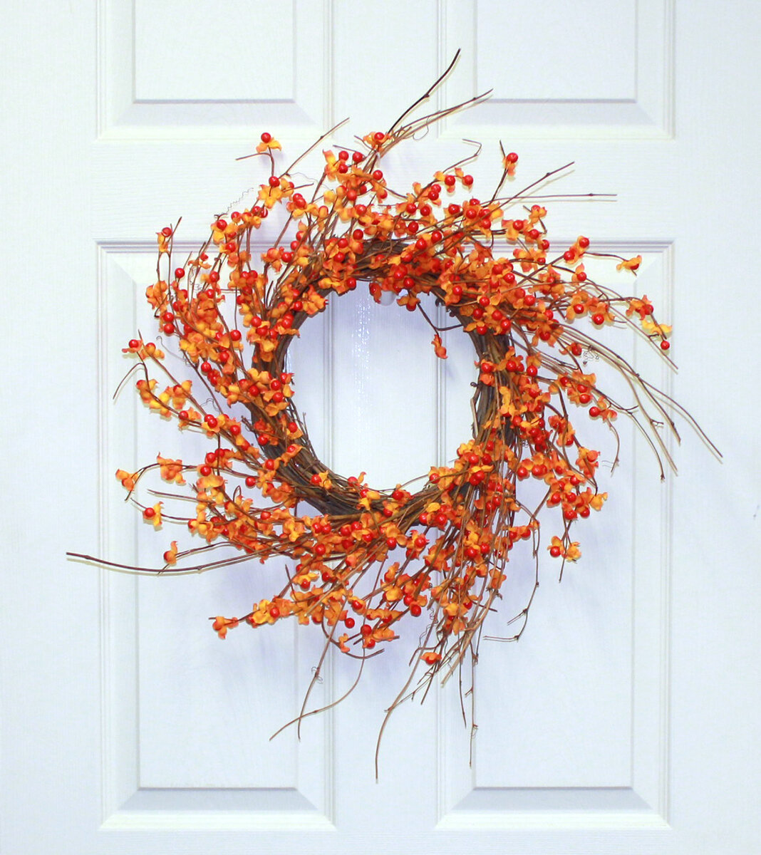 New Primitive Country Fall ORANGE BITTERSWEET BERRY TWIG LIGHTS Pick Stem 25" 