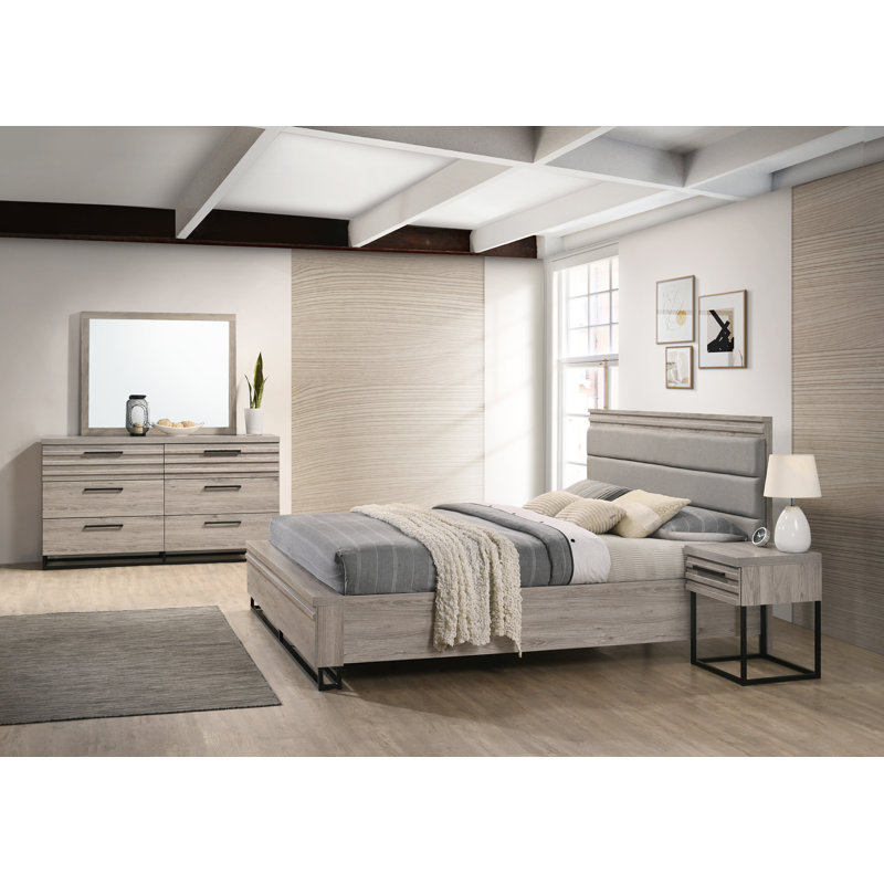 Latitude Run® Alvear Upholstered Standard 6 Piece Bedroom Set | Wayfair